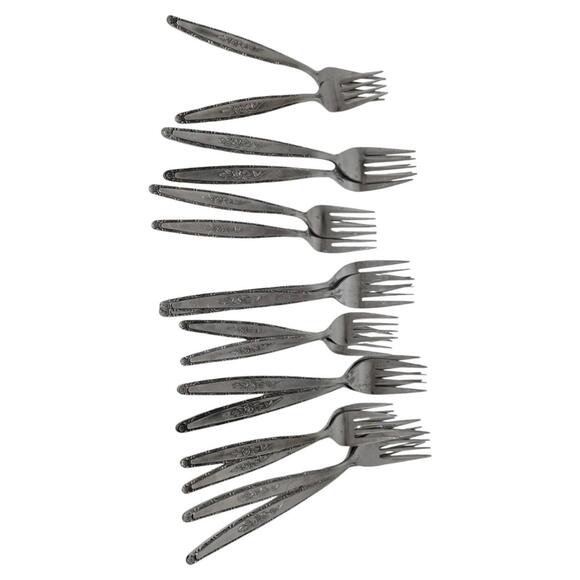 VTG Stylecraft SYF2 Single Rose T&N Japan Stainless Flatware 50 Pieces Service 8 - Picture 2 of 7